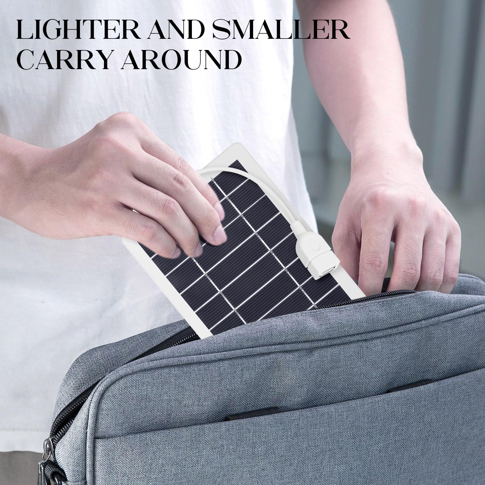 Amazon.co.jp: 5V 5W USBソーラーパネル充電器、ポータブルソーラー
